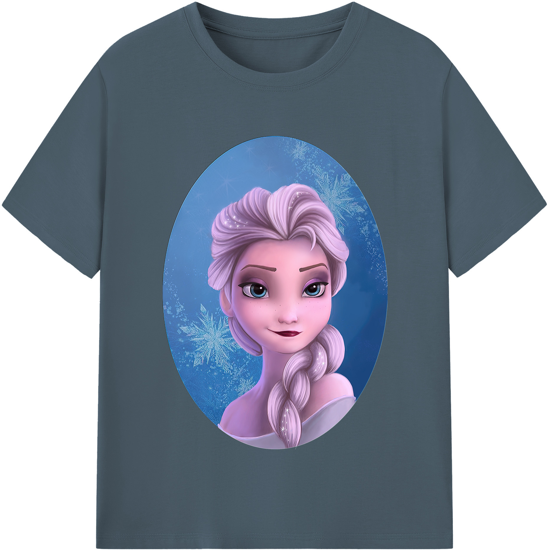 （画像用） アナと雪の女王 アンナ エルサ Frozen Anna Elsa 綿100％半袖Tシャツ（フロントプリント）